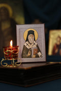 Orthodox Icon St Nektarios Wooden Icon Ash Wooden Icon
